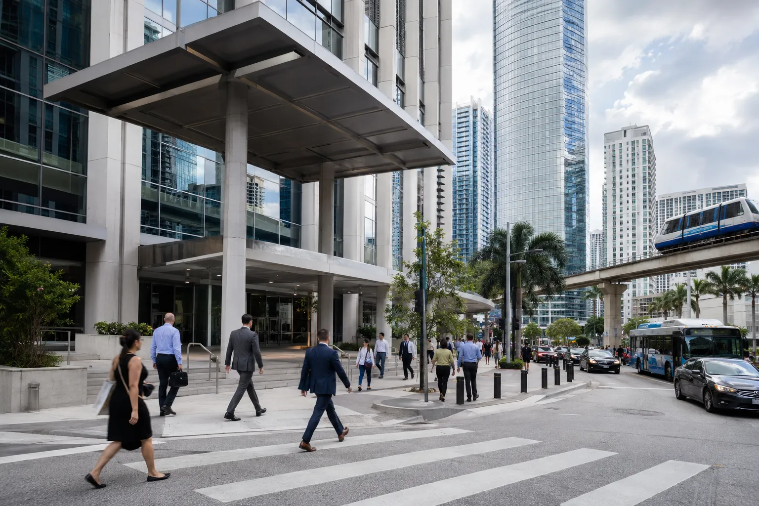 Miami şehir ve iş çevresini temsil eden atmosferik görünüm