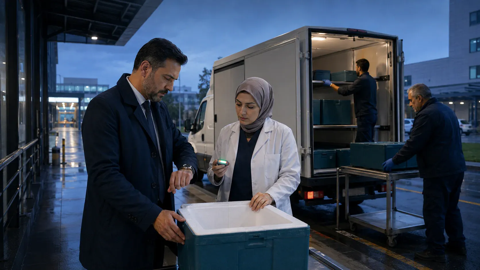 Satın alma ve klinik ekiplerinin tıbbi malzeme, stok ve tedarikçi performansını değerlendirdiği hastane ortamı